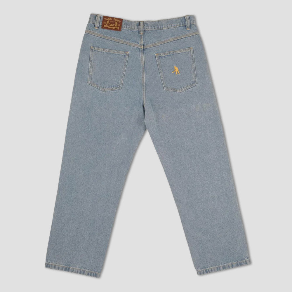 Passport Workers Club Jean Washed Light Blue