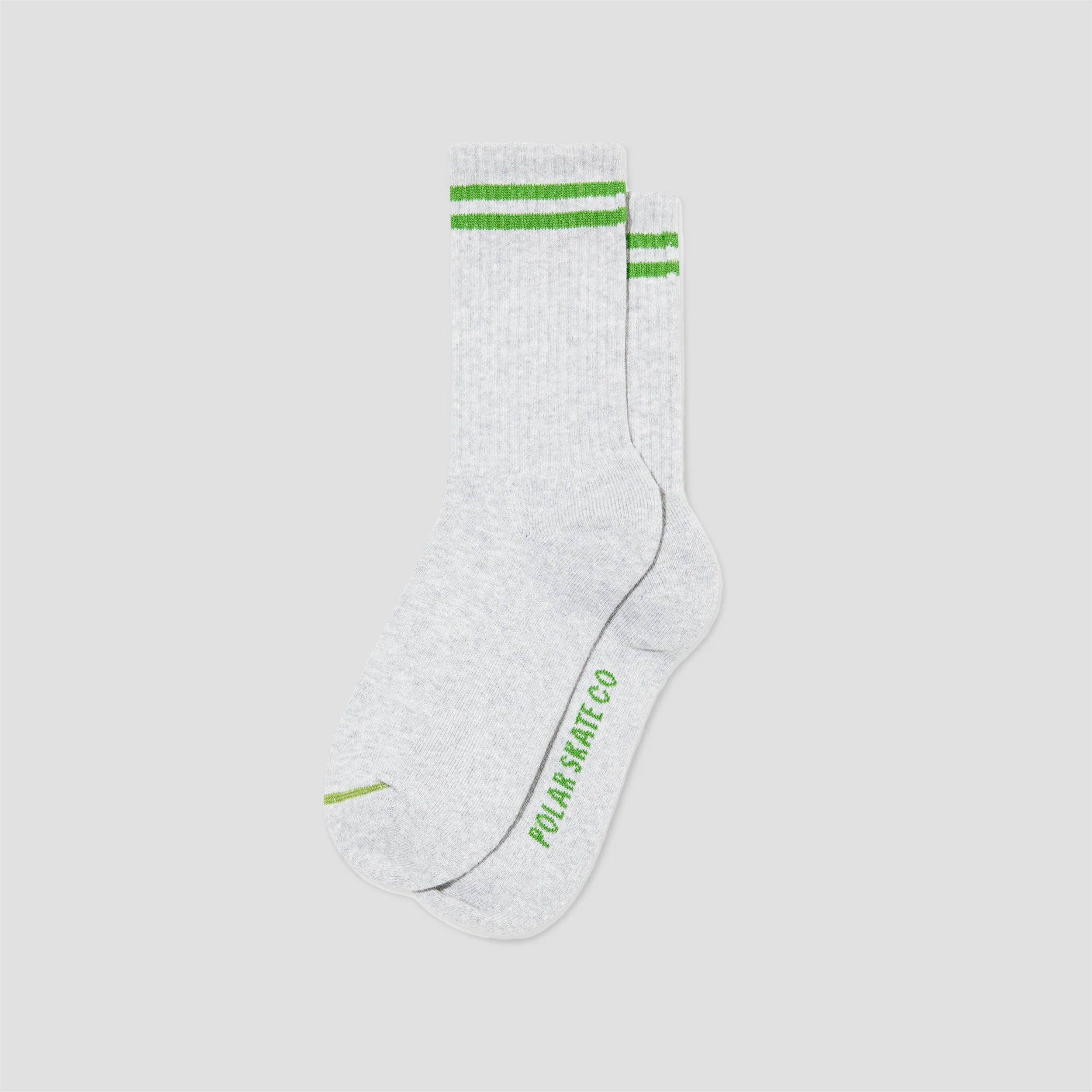 Polar Rib 2 Stripes Socks Heather Grey / Green