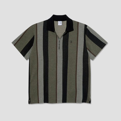 Polar Jacques Polo Shirt Herringbone Khaki Green