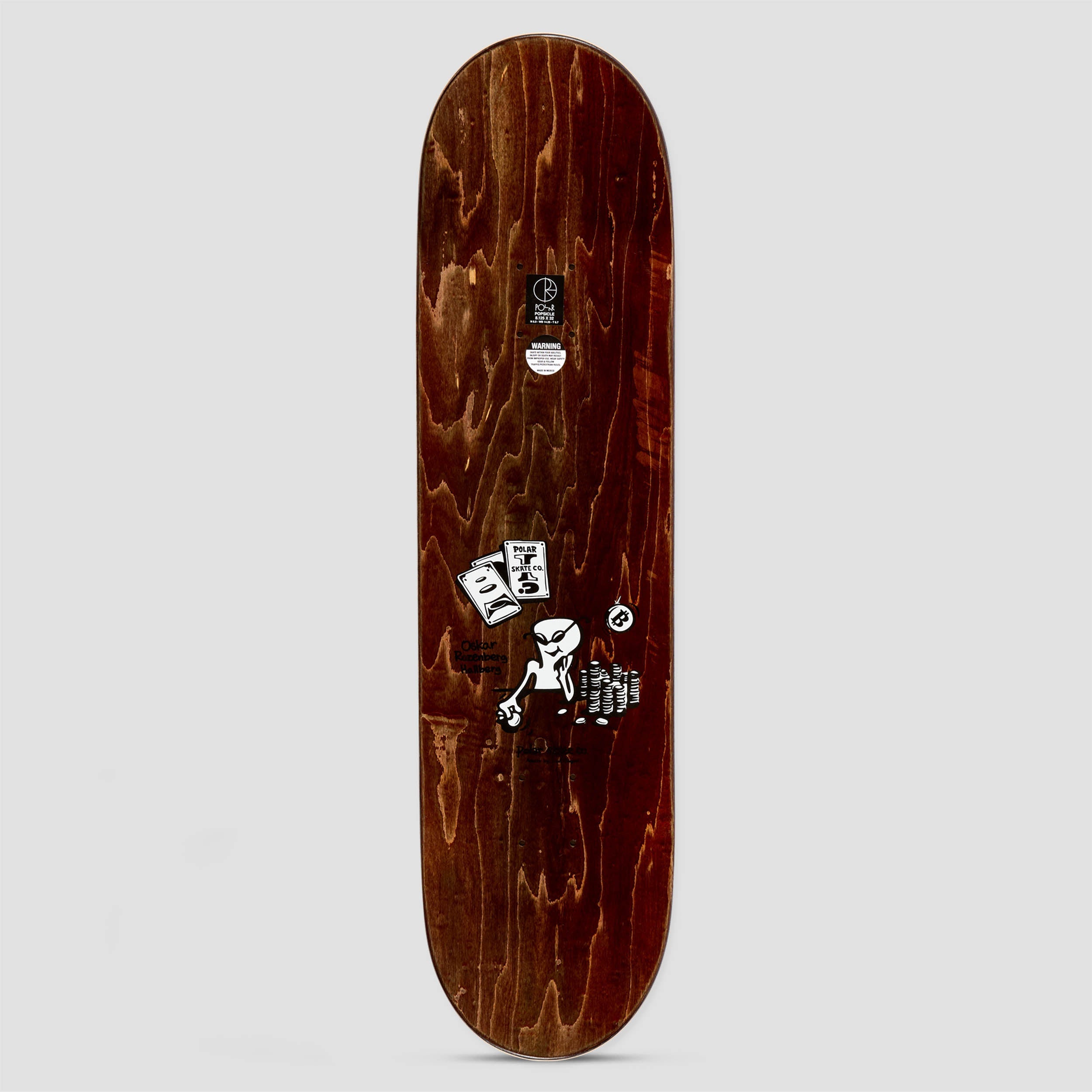Polar 8.125 Short Oskar Rozenberg Poker Face Skateboard Deck