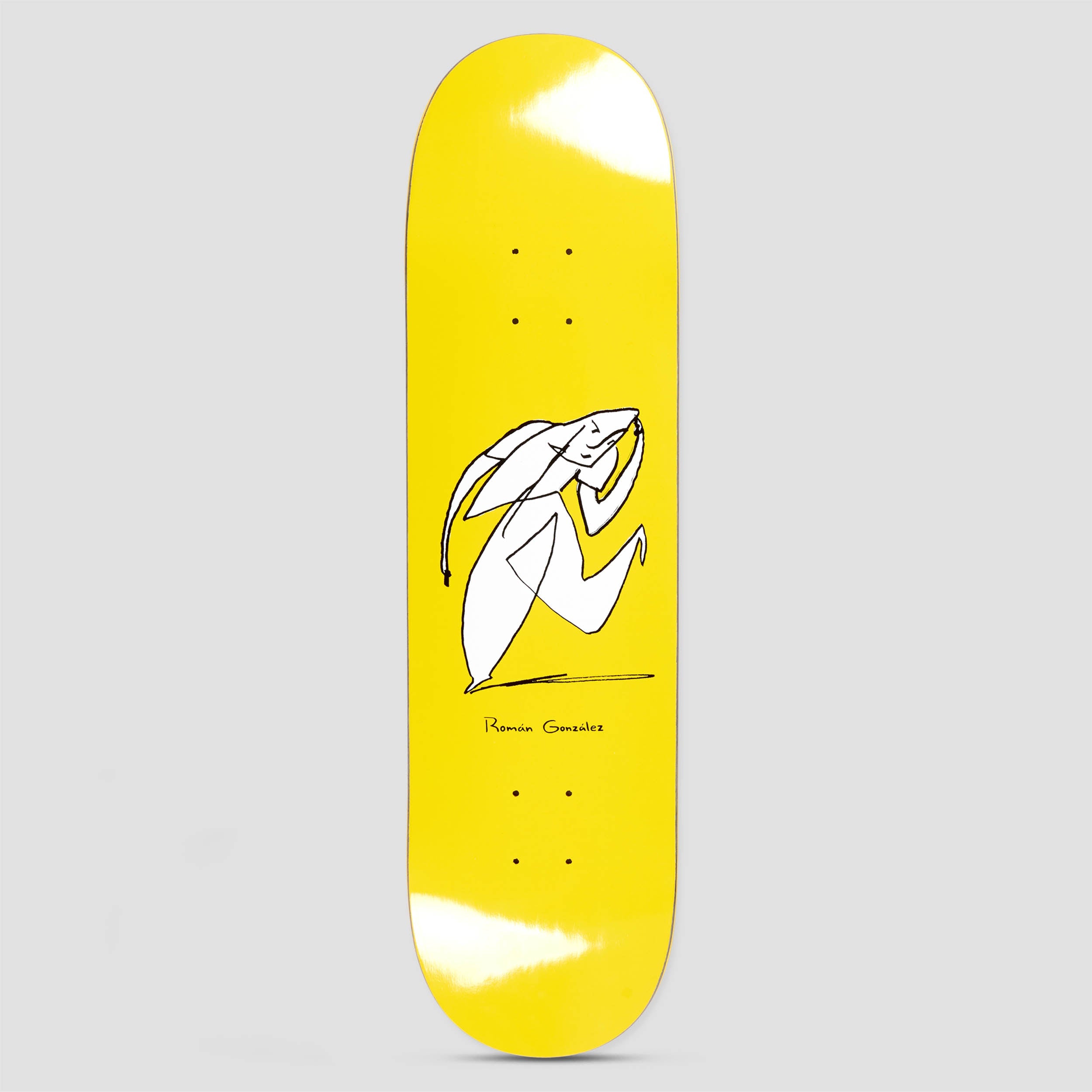 Polar 8.375 Roman Gonzalez Stay In Motion Skateboard Deck Yellow