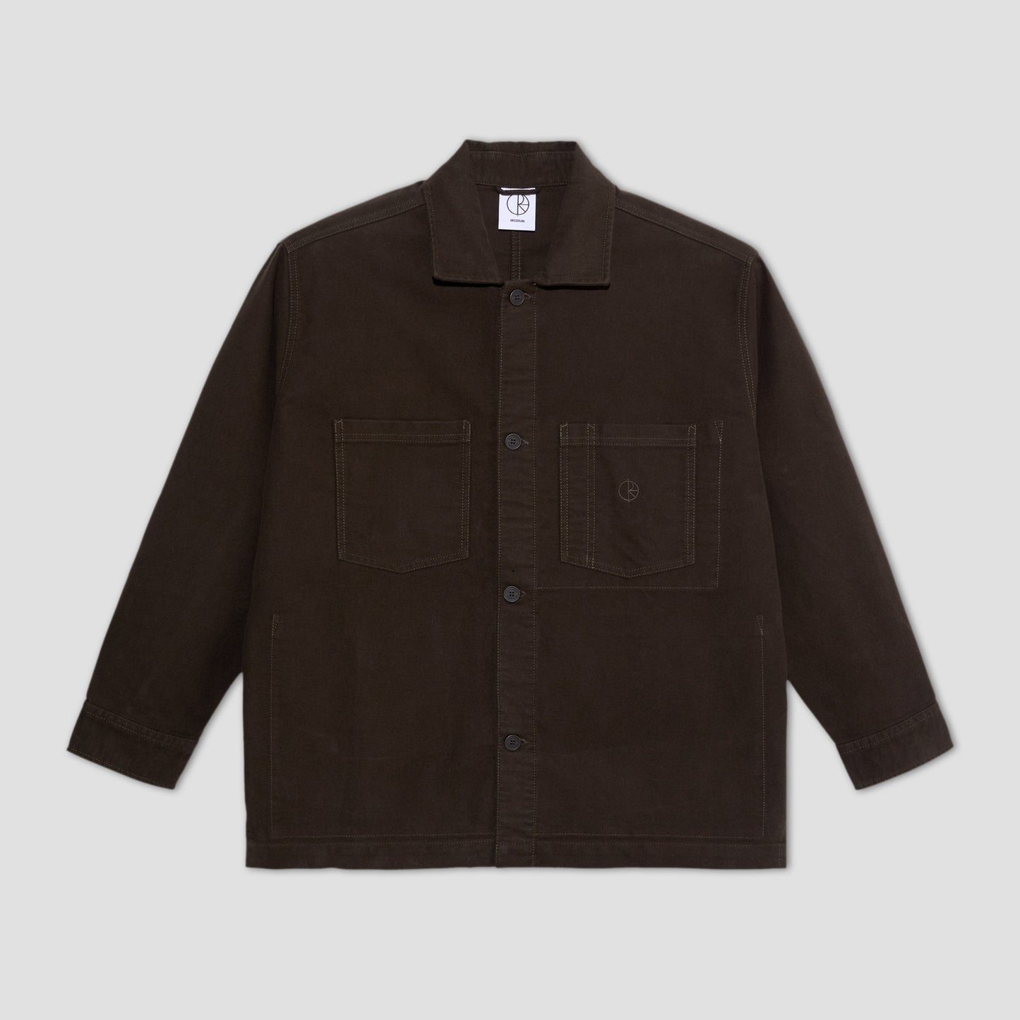 Polar Theodore Brushed Twill Overshirt Dark Olive