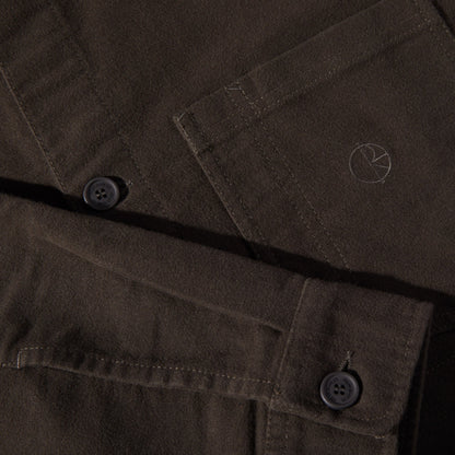 Polar Theodore Brushed Twill Overshirt Dark Olive