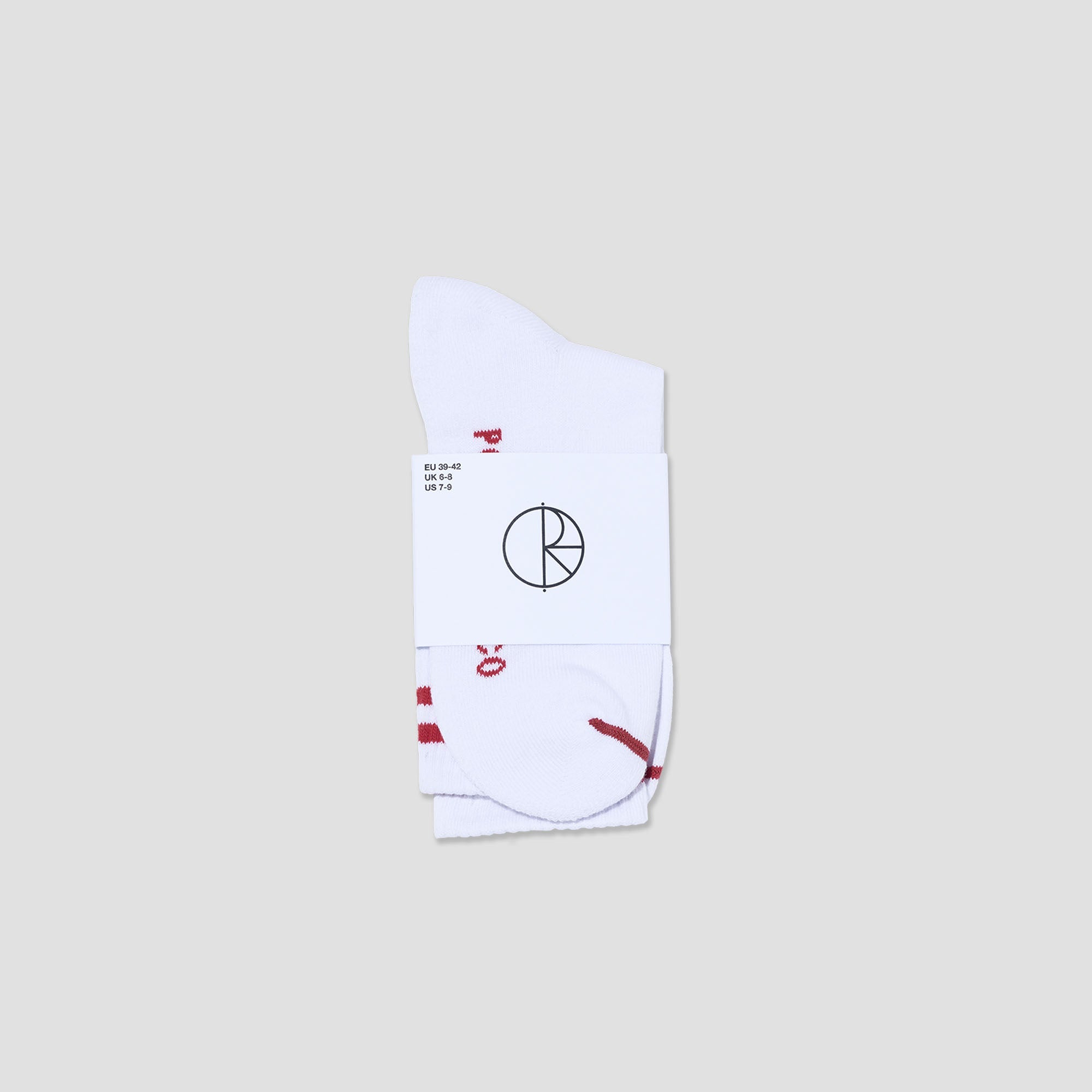 Polar Rib 2 Stripes Socks White / Cherry