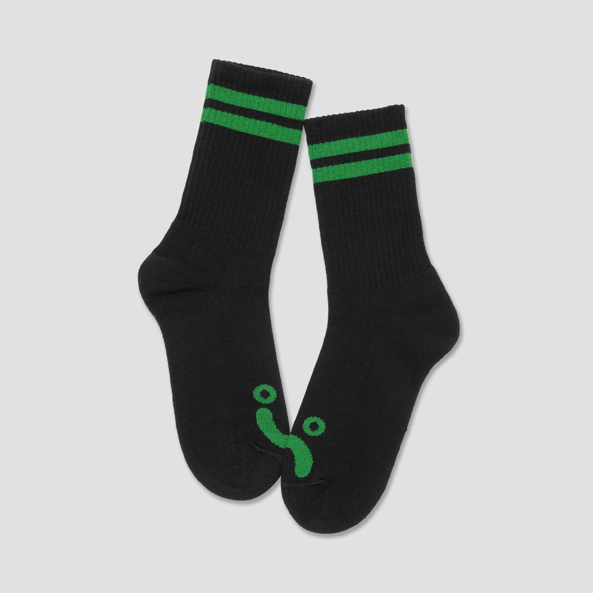 Polar Rib Happy Sad Socks Black / Green