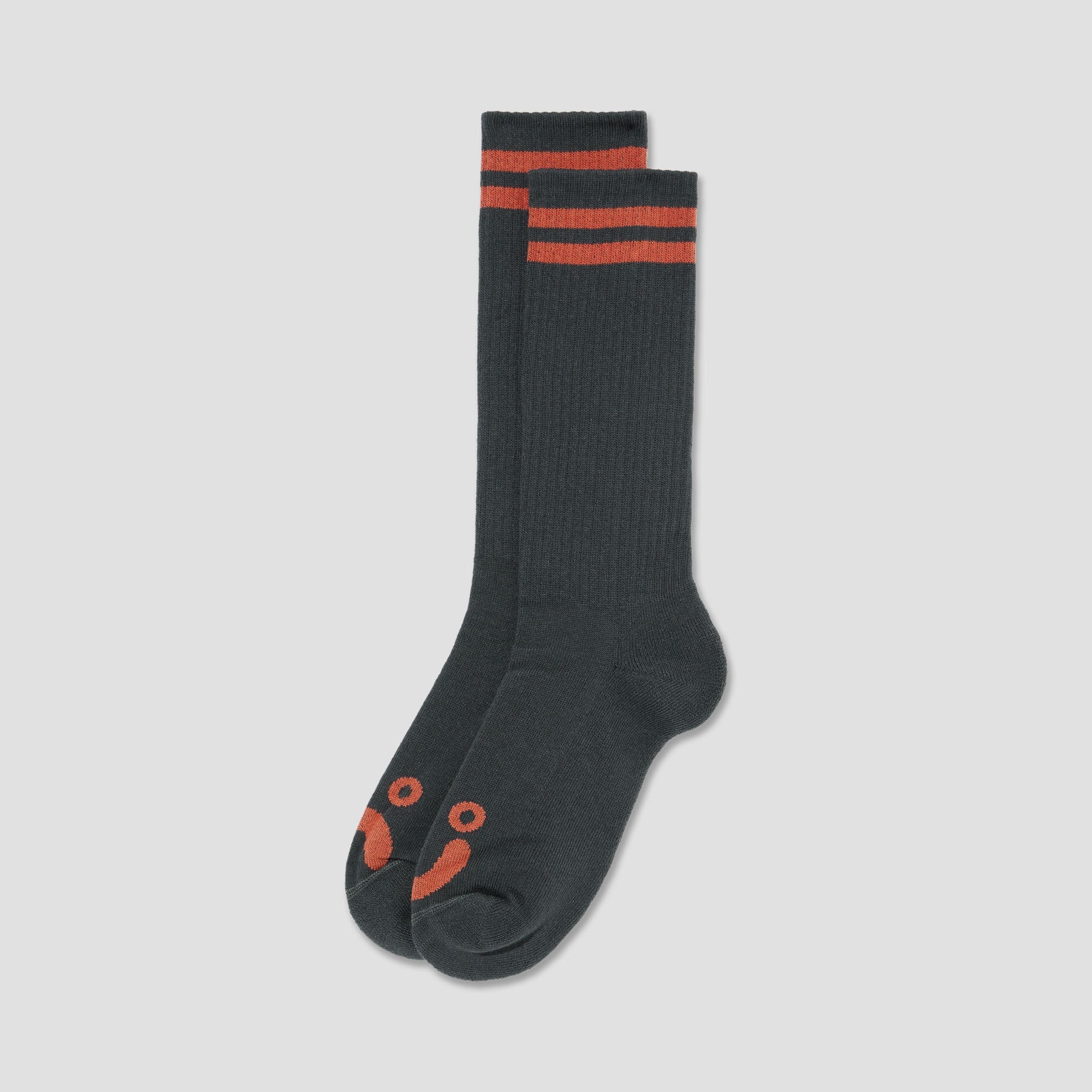 Polar Long Rib Happy Sad Socks Graphite / Orange