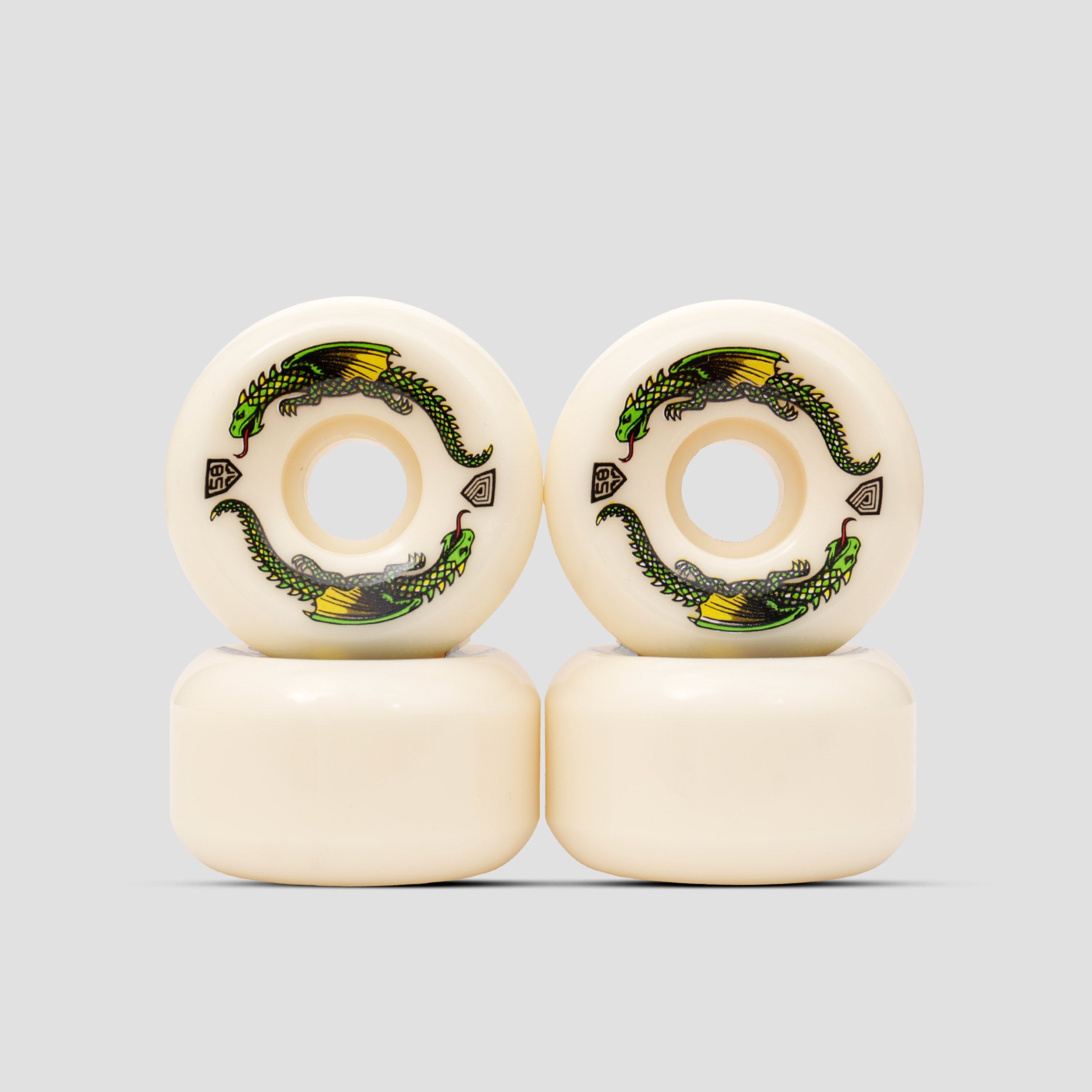 Powell Peralta Dragon Formula 58mm 33mm 93A Skateboard Wheels White