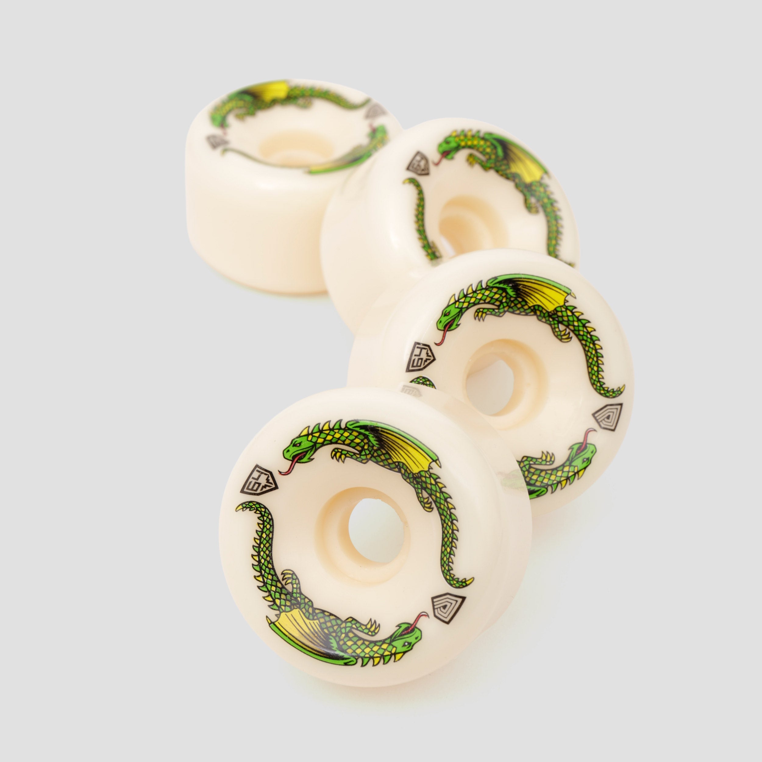 Powell Peralta Dragon Formula Bomber Shape 64mm 40mm 93A Skateboard Wheels White