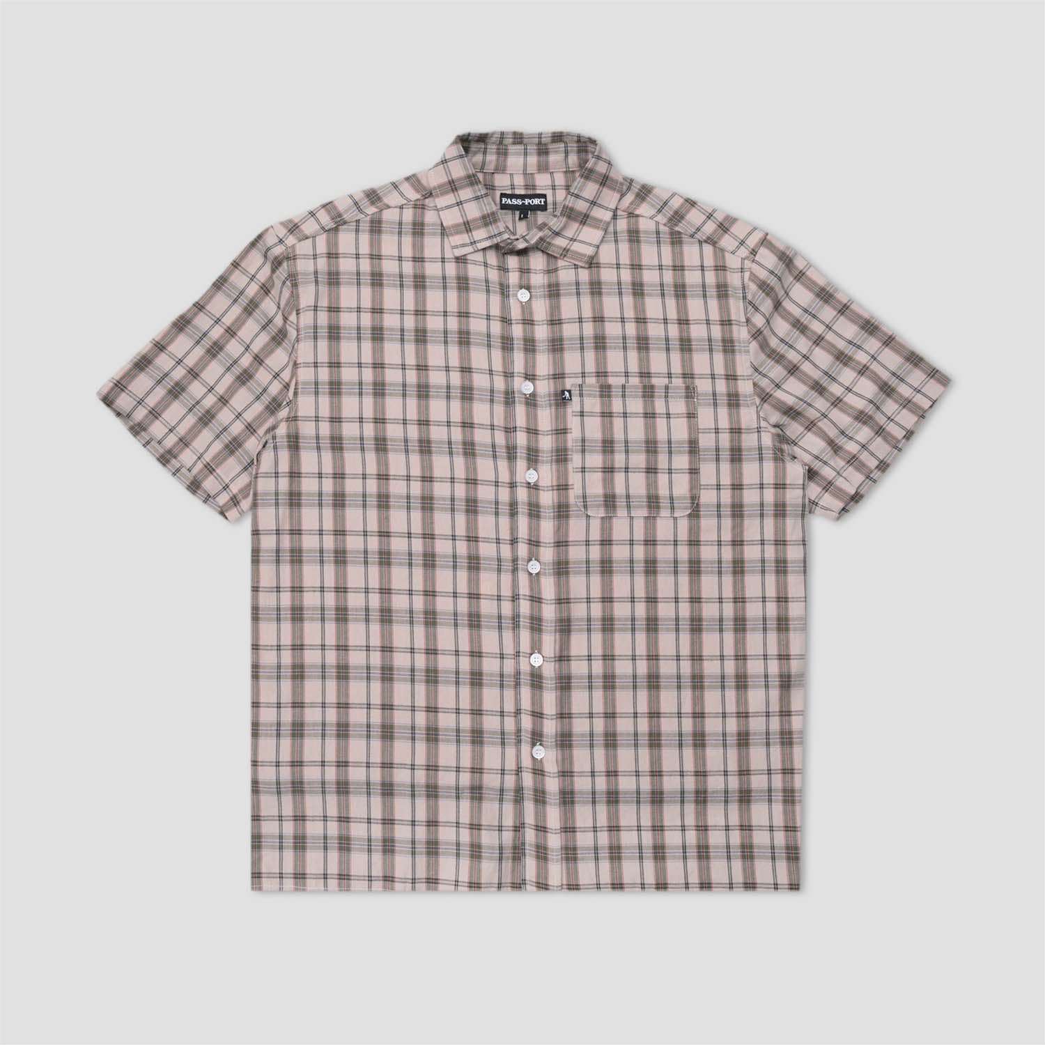 PassPort Workers Check Shirt Shortsleeve Sand