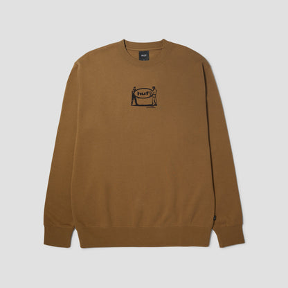 HUF Relocation Crewneck Mud