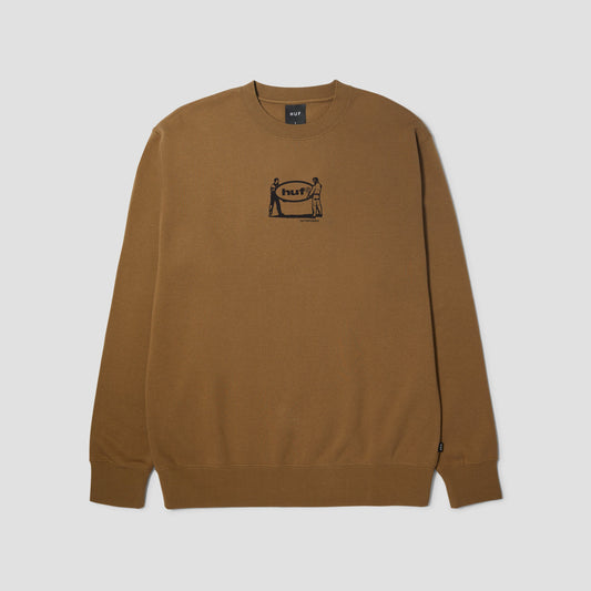 HUF Relocation Crewneck Mud