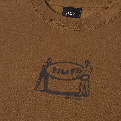 HUF Relocation Crewneck Mud