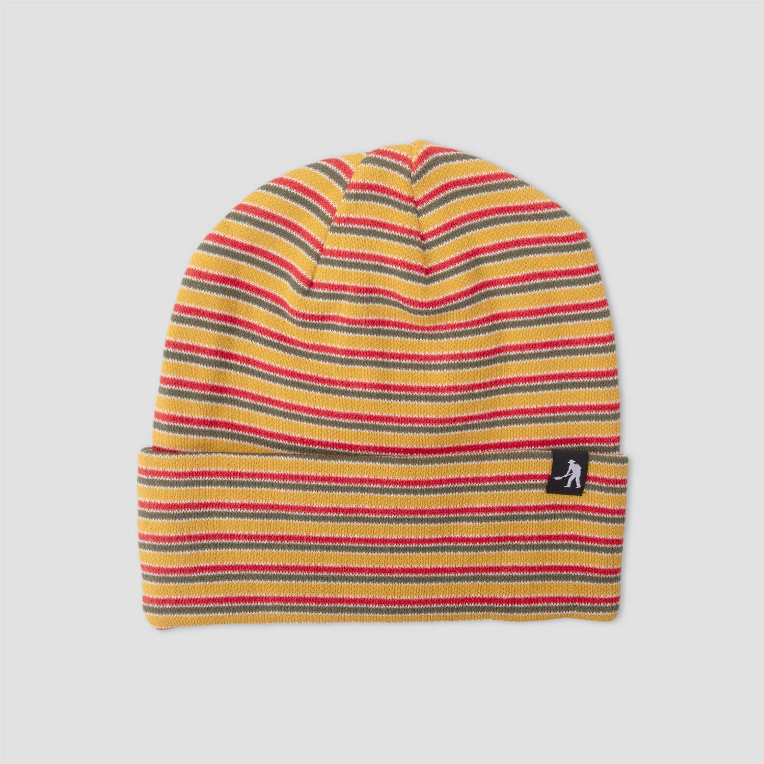 PassPort Organic Cotton Stripe Knit Beanie Mustard Multi