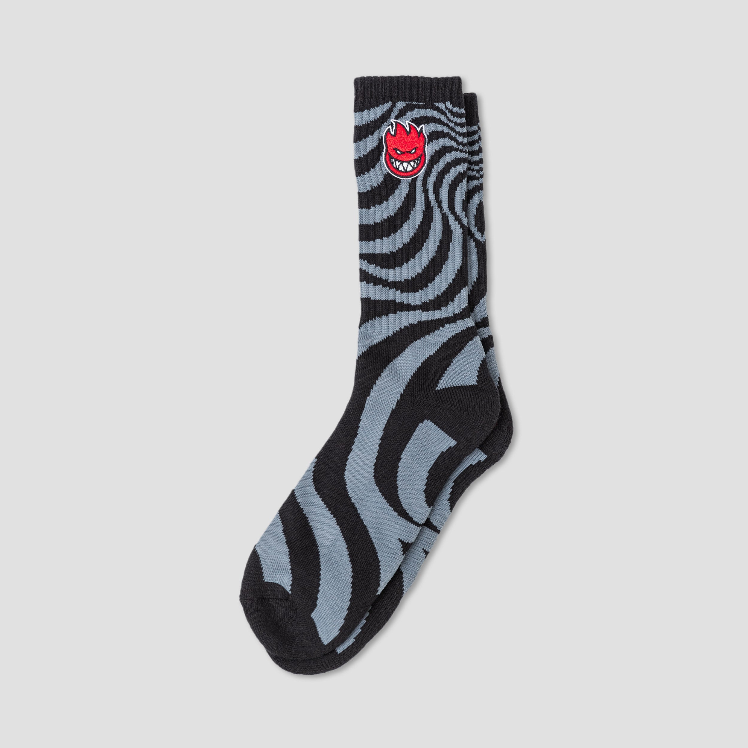 Spitfire Bighead Fill Emb Swirl Socks Black Charcoal Red