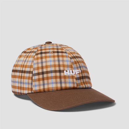 HUF Shadow Plaid 6 Panel Cv Hat Brown