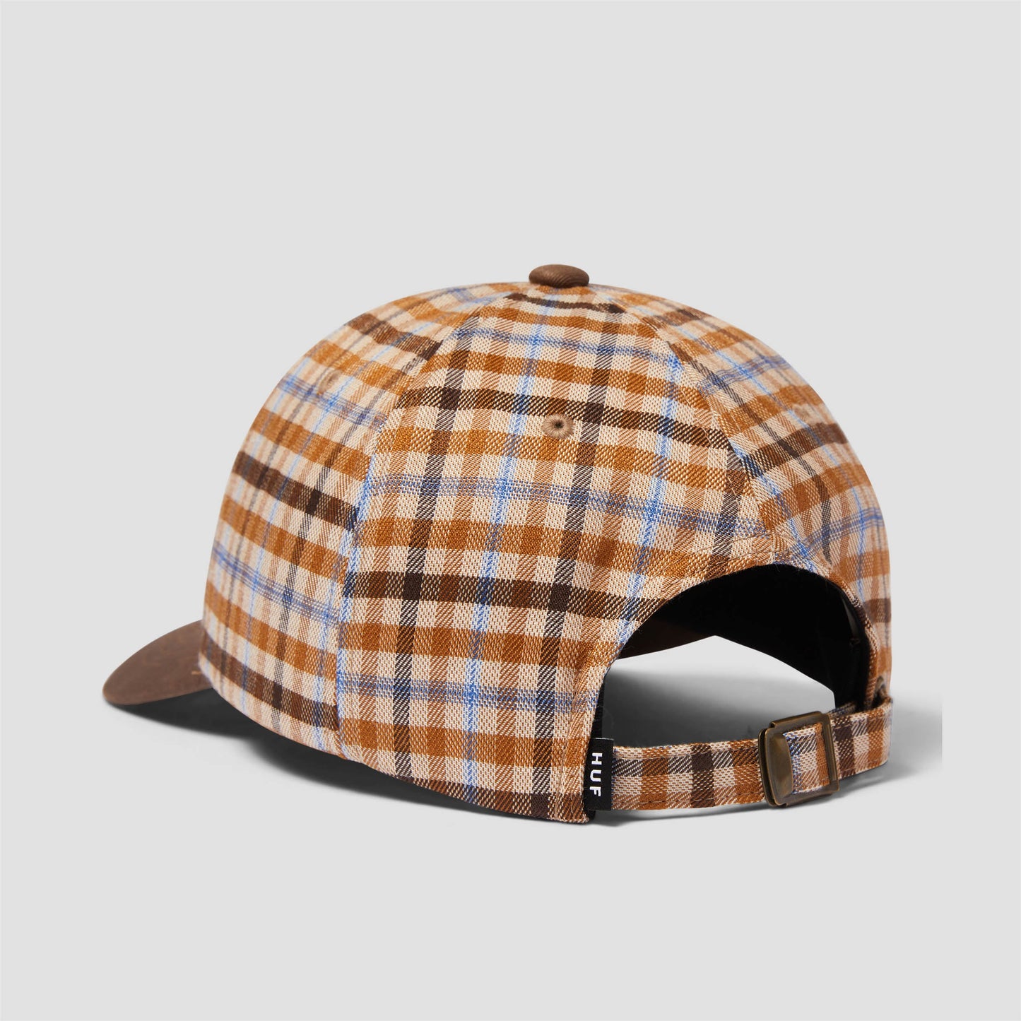 HUF Shadow Plaid 6 Panel Cv Hat Brown