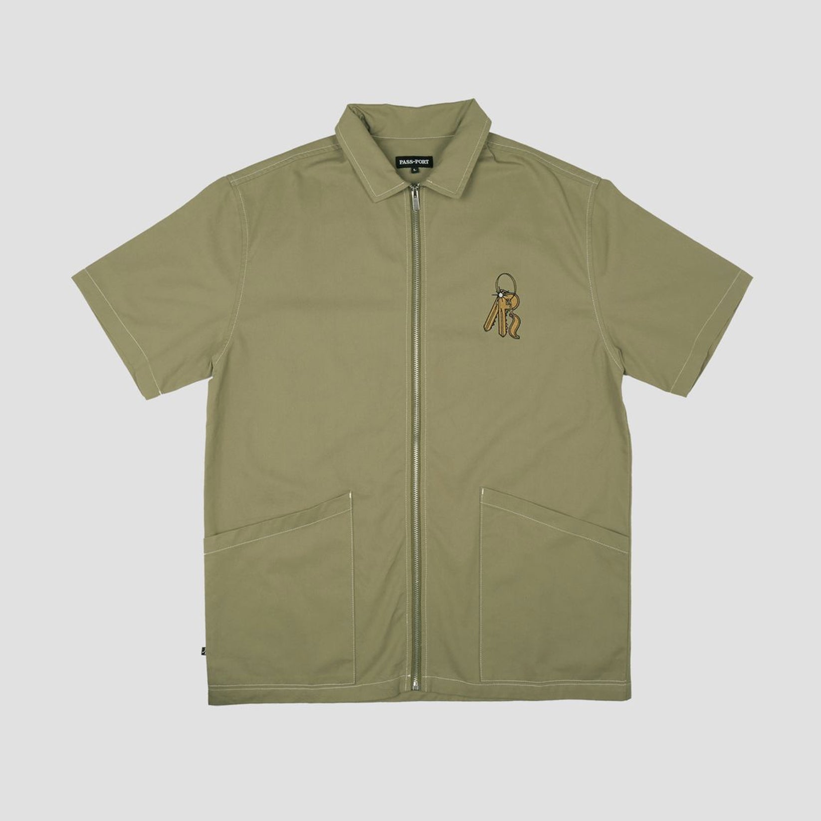 Passport Master Key Zip Shirt Sage