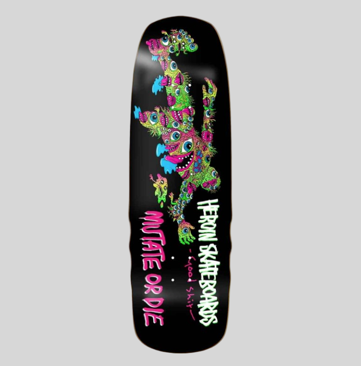 Heroin 9.75 Mutant Good Shit Mutated Gravedigger Shape Skateboard Deck