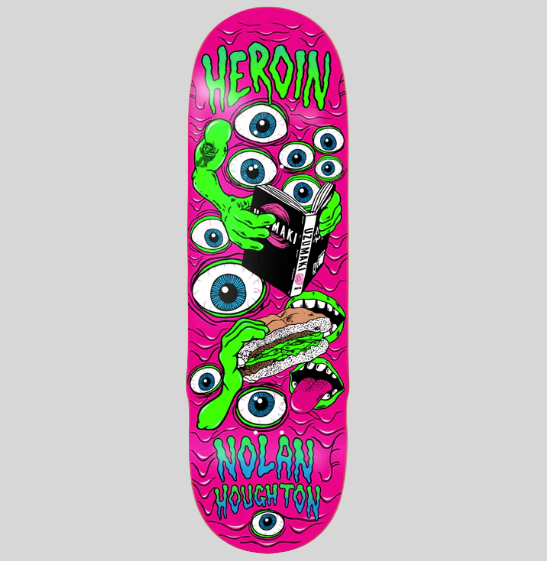 Heroin 9.5 Nolan Houghton Mutate or Die Skateboard Deck