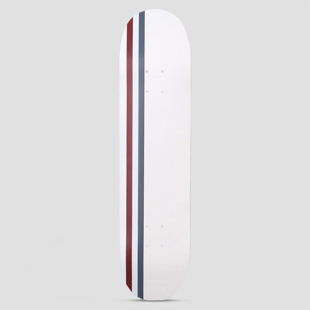 Skateboard Cafe 7.75 Stripe Skateboard Deck Cream / Burgundy / White / Navy