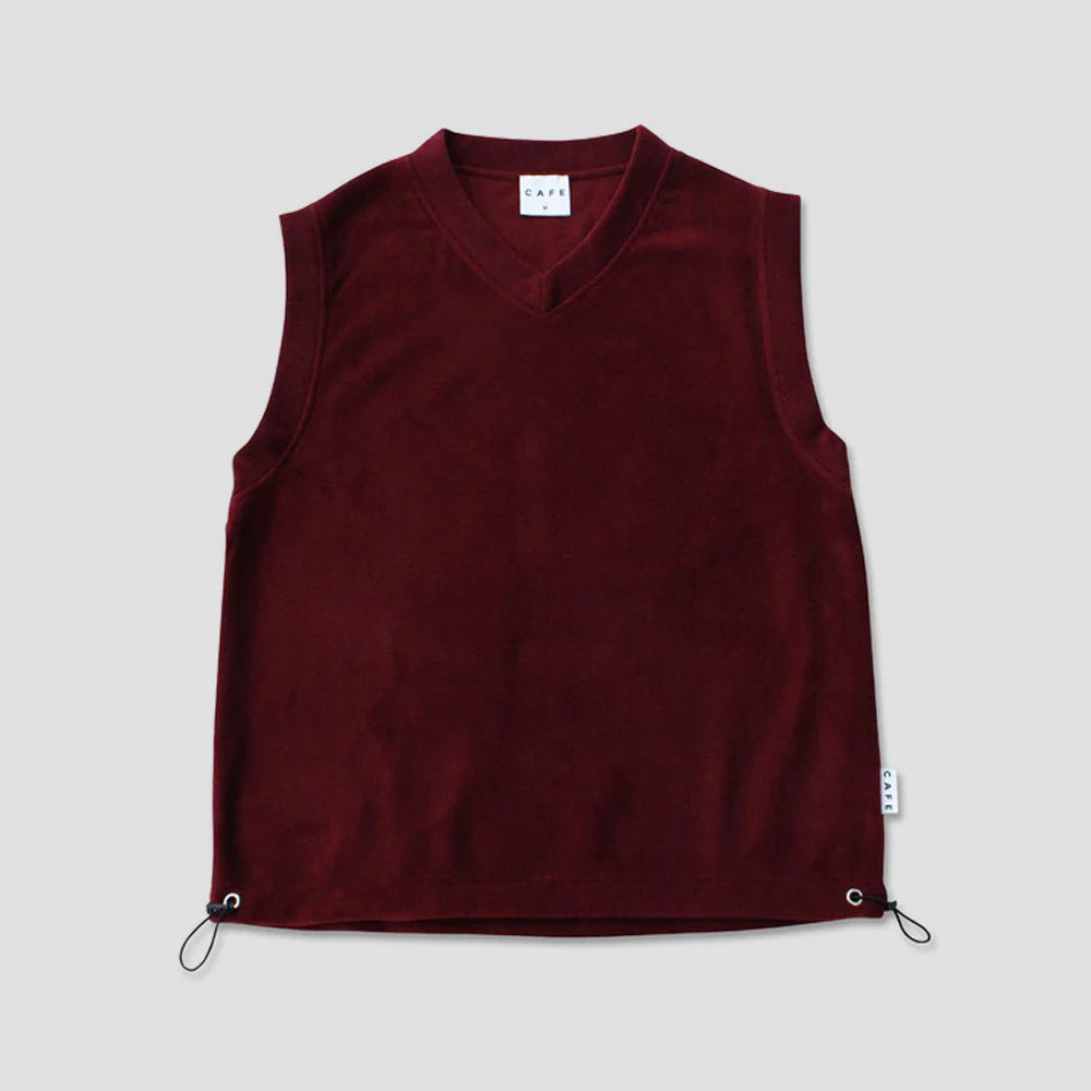 Skateboard Cafe Fleece Vest Burgundy / Black