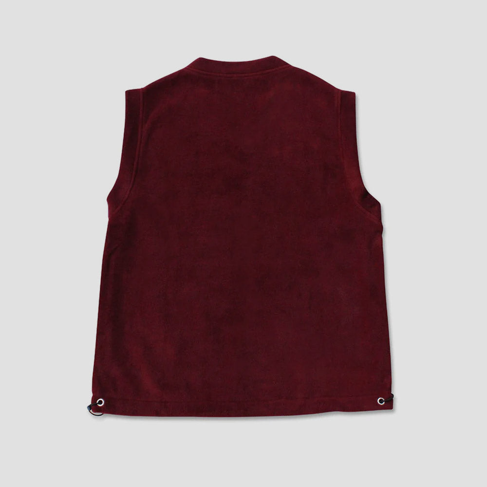 Skateboard Cafe Fleece Vest Burgundy / Black