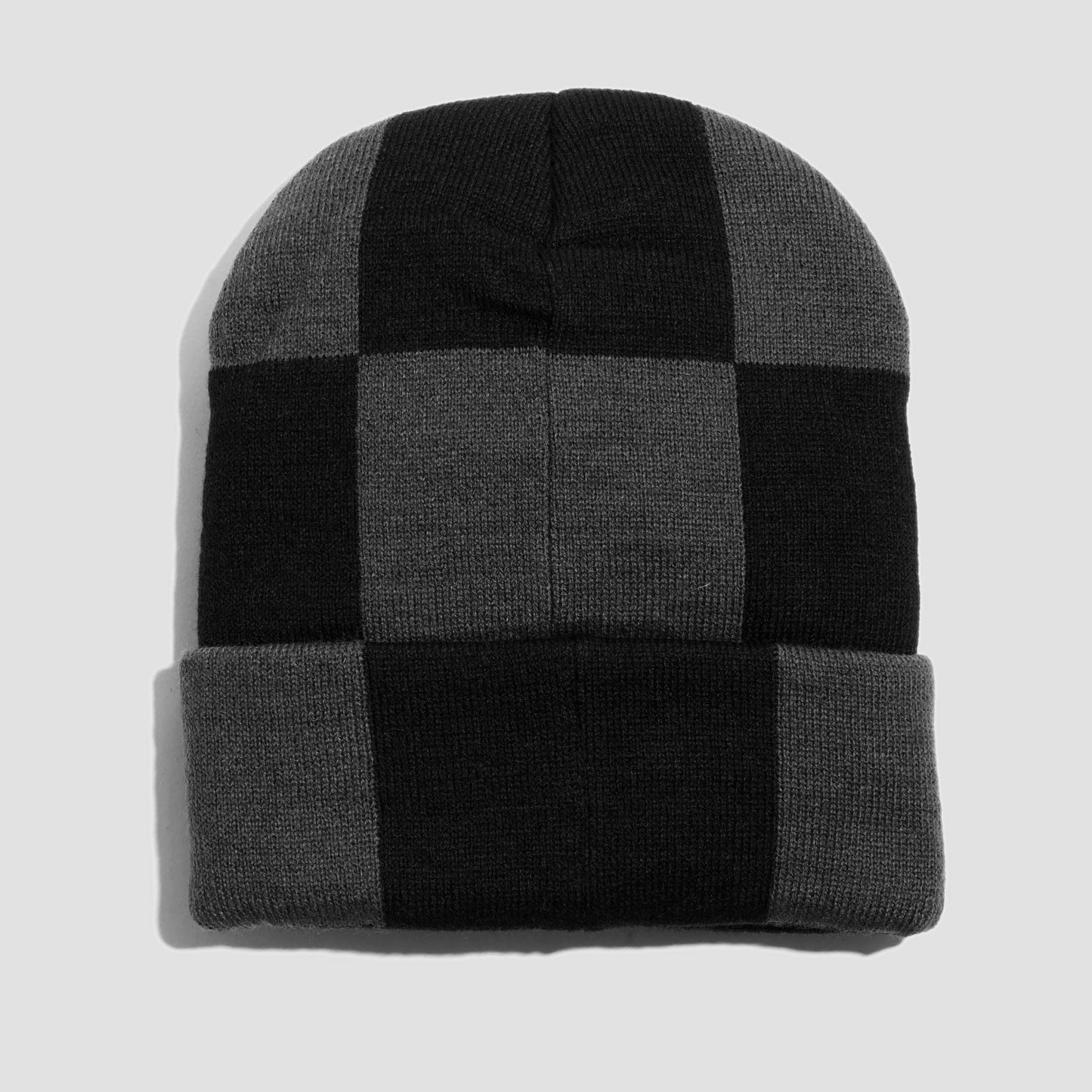 Skateboard Cafe Check Fold Beanie Charcoal / Black / Gold