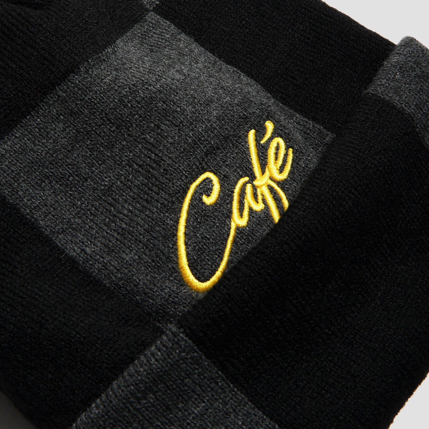 Skateboard Cafe Check Fold Beanie Charcoal / Black / Gold