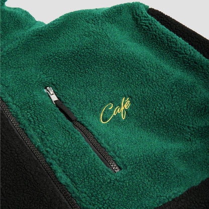 Skateboard Cafe Check Full Zip Fleece Forest Green / Black / Gold