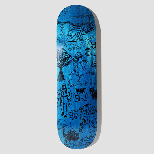 Skateboard Cafe 8.25 Gaurab Sketches Skateboard Deck C2 Shape Blue