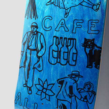 Skateboard Cafe 8.25 Gaurab Sketches Skateboard Deck C2 Shape Blue