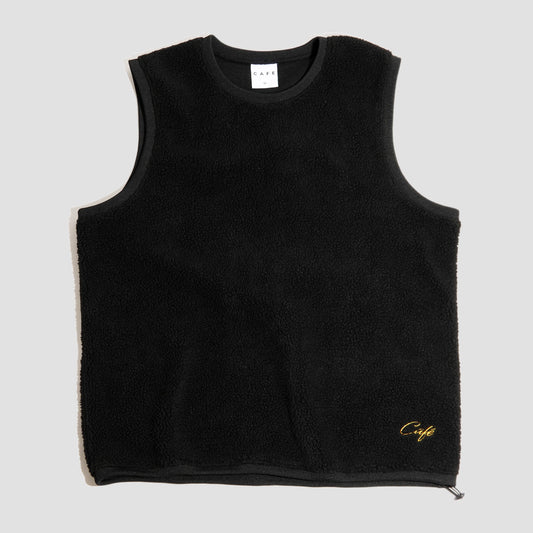 Skateboard Cafe Sherpa Fleece Vest Black