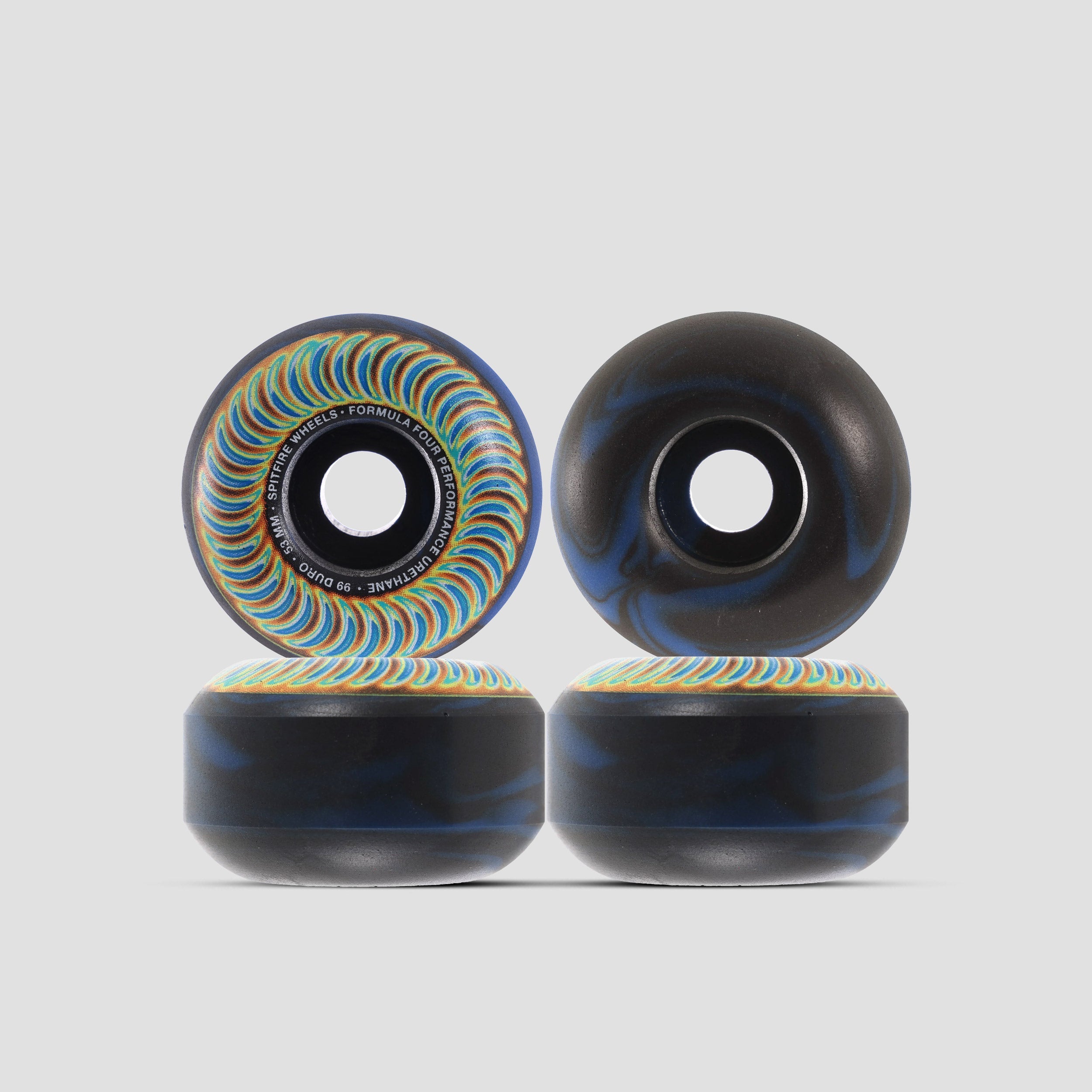 Spitfire 53mm 99a Formula Four Radioactive Bighead Skateboard Wheels Black / Blue