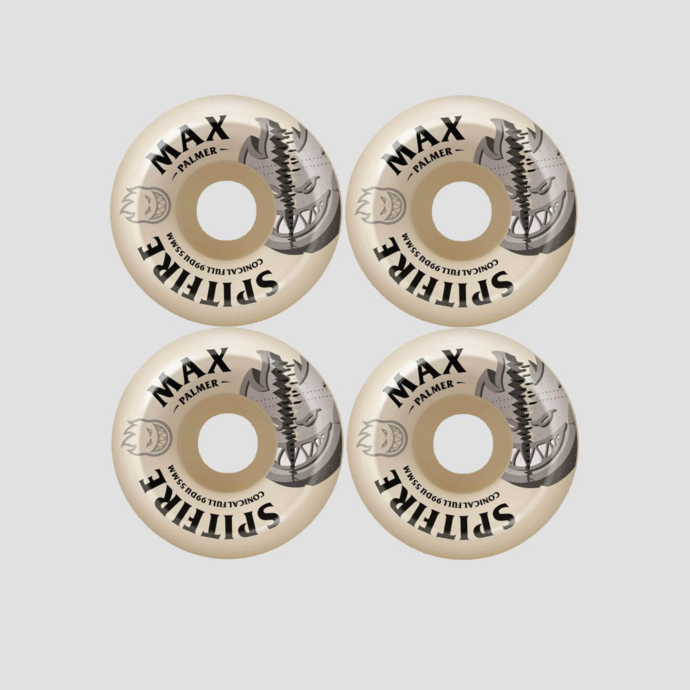Spitfire 55mm F4 99DU Palmer Burn Squad Conical Full Skateboard Wheels Natural