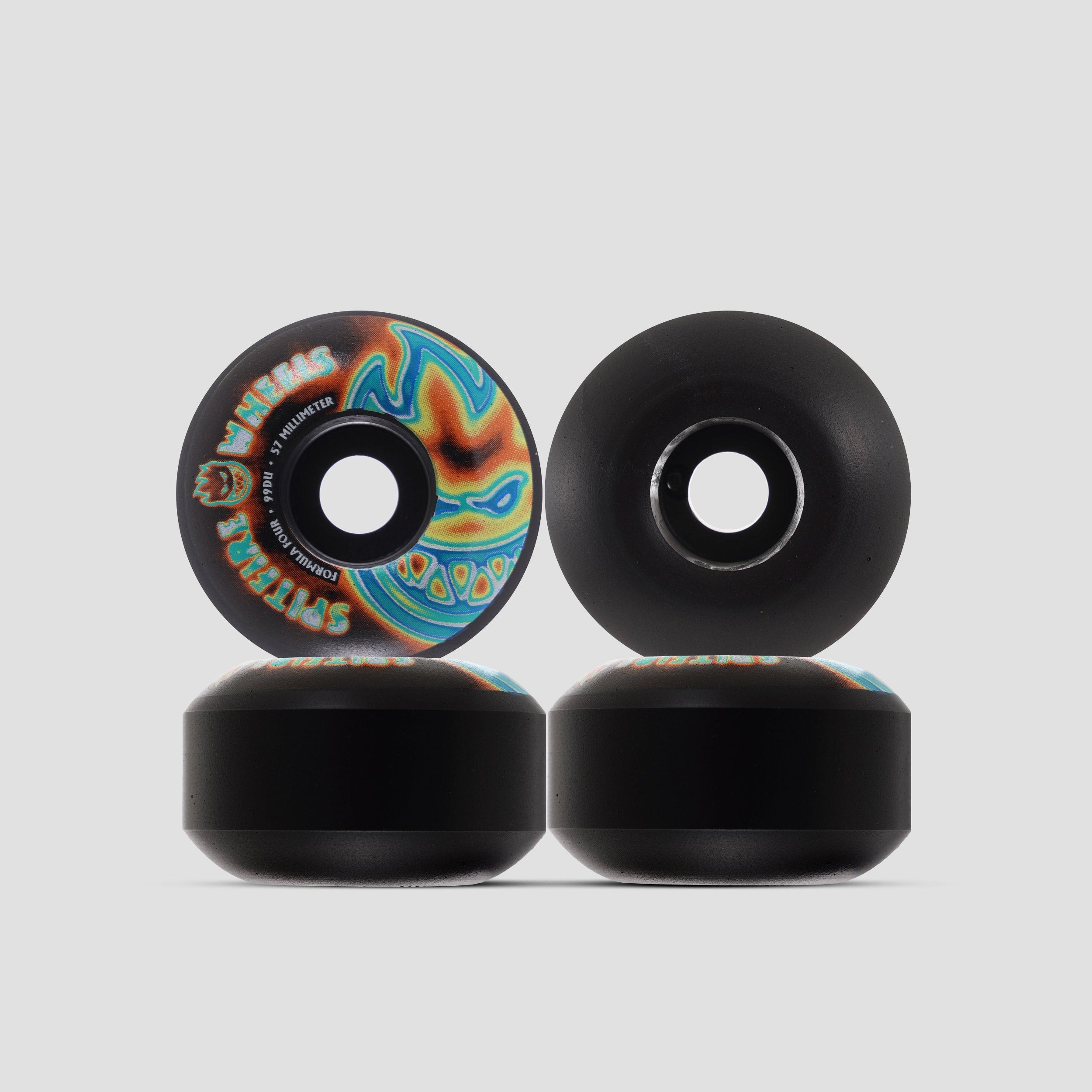 Spitfire 57mm 99a Formula Four Radioactive Bighead Skateboard Wheels Black