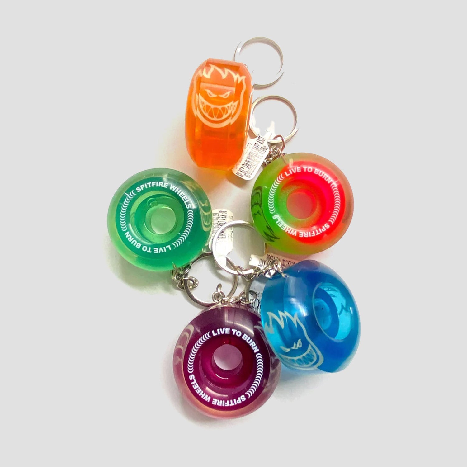 Spitfire Key Chain Wheels Sapphire Assorted Graphics