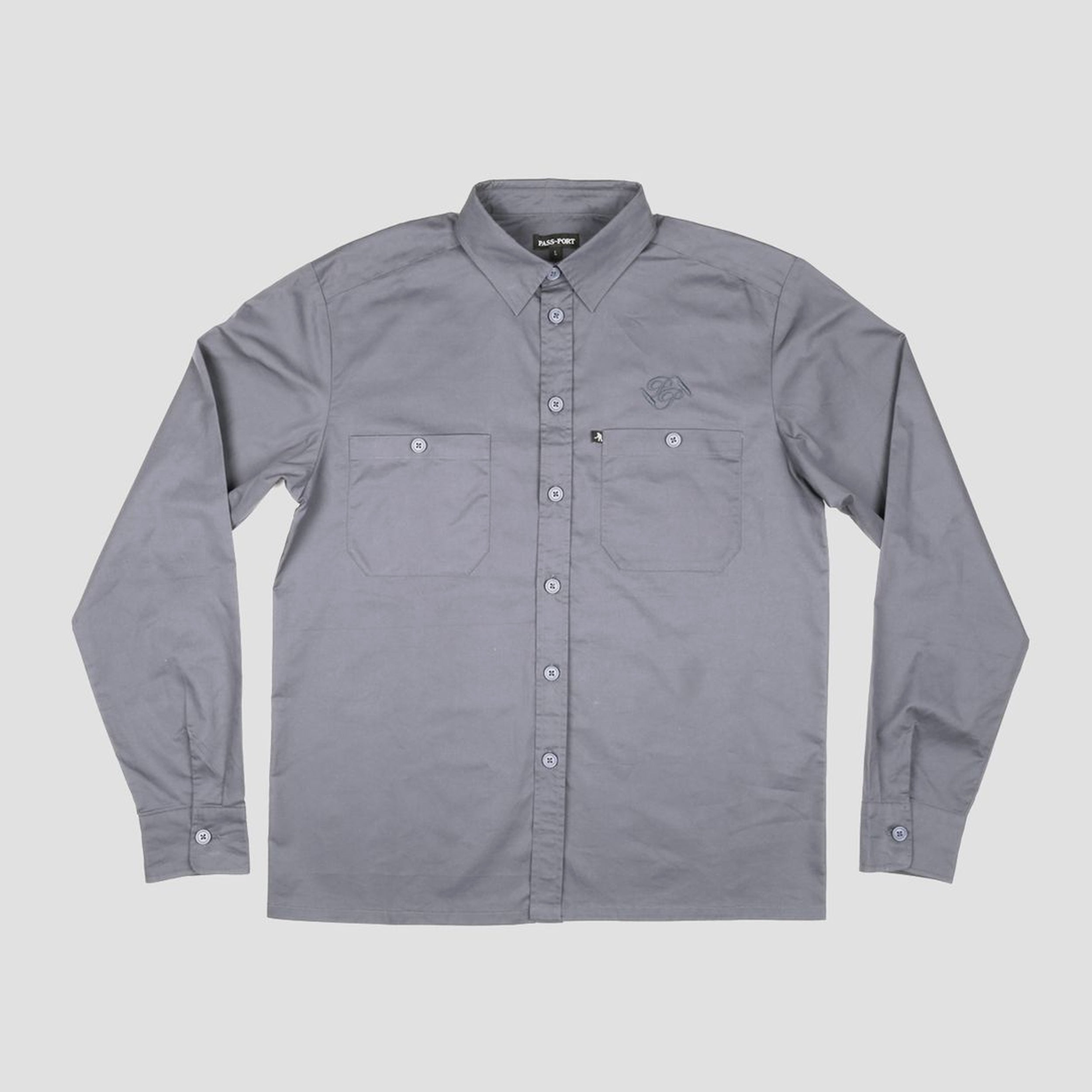 Passport Workers Banner Longsleeve Shirt Steel Grey