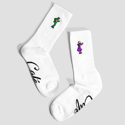 Skateboard Cafe Swing Socks White