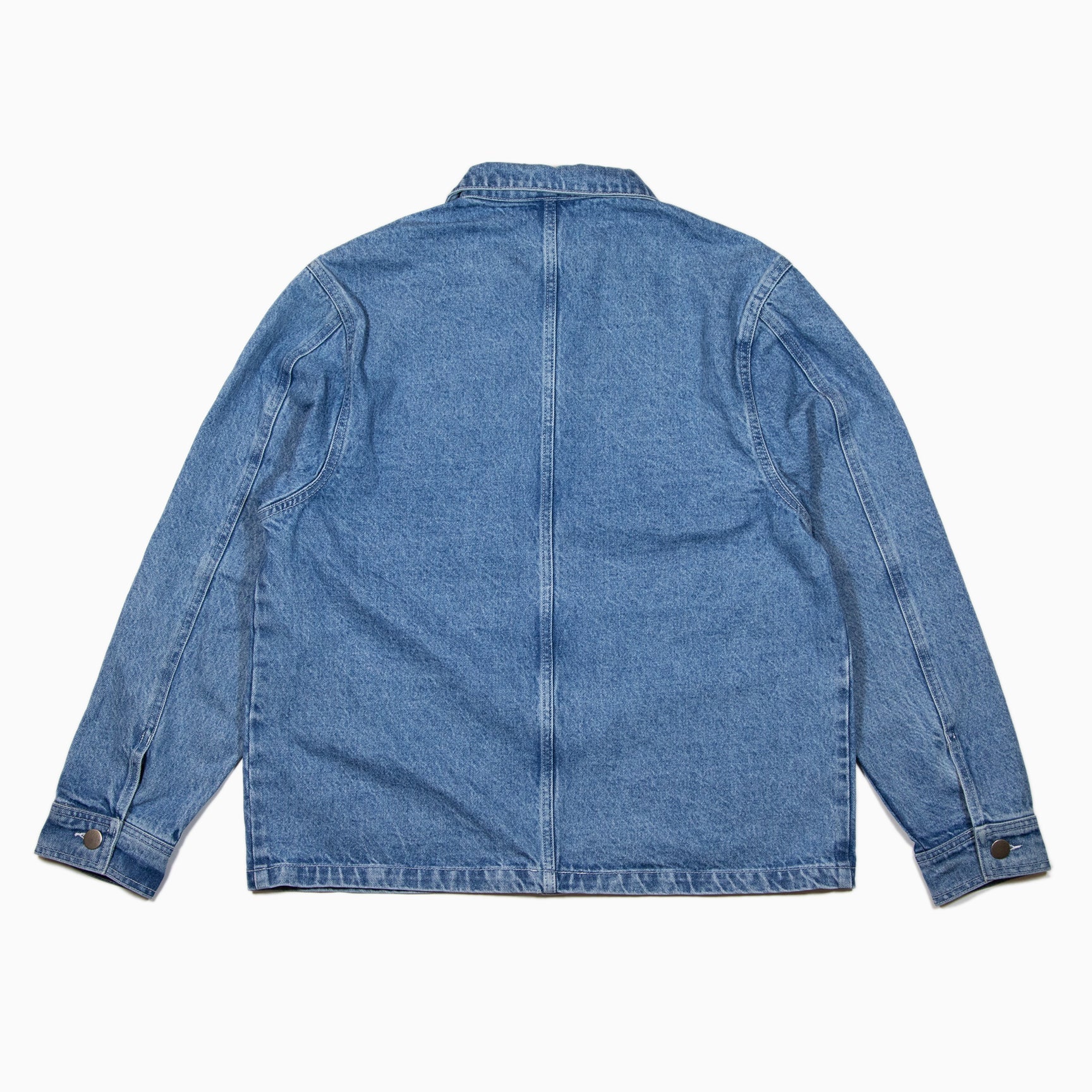The National Skateboard Co Hirta Workers Jacket Washed Blue Denim