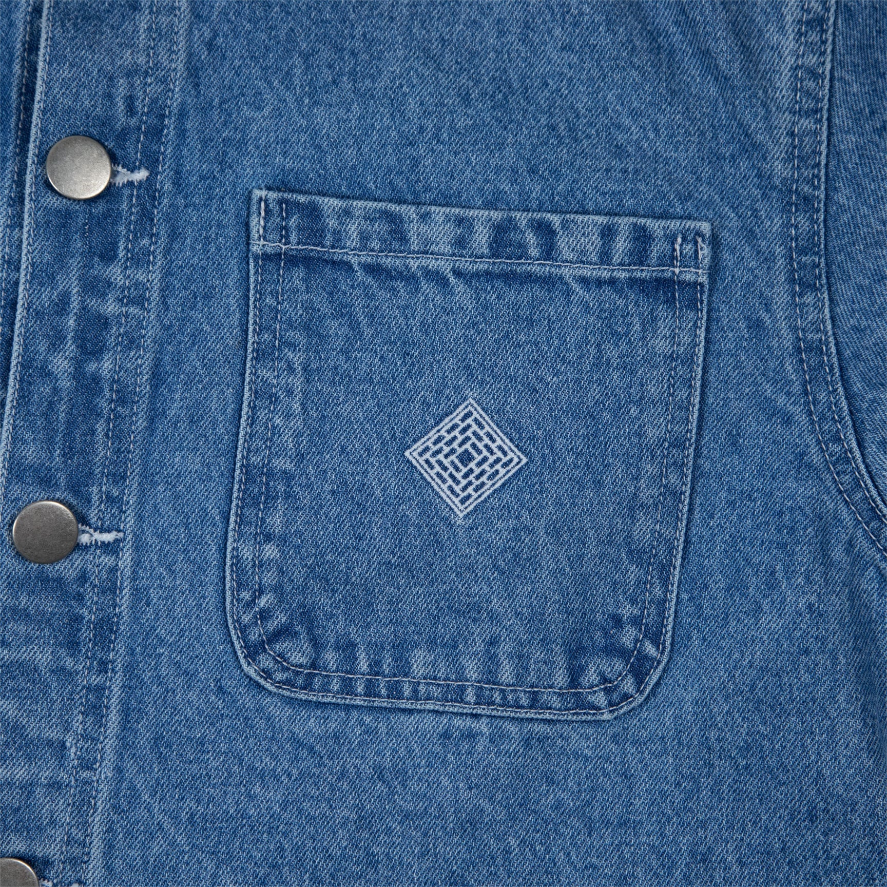 The National Skateboard Co Hirta Workers Jacket Washed Blue Denim