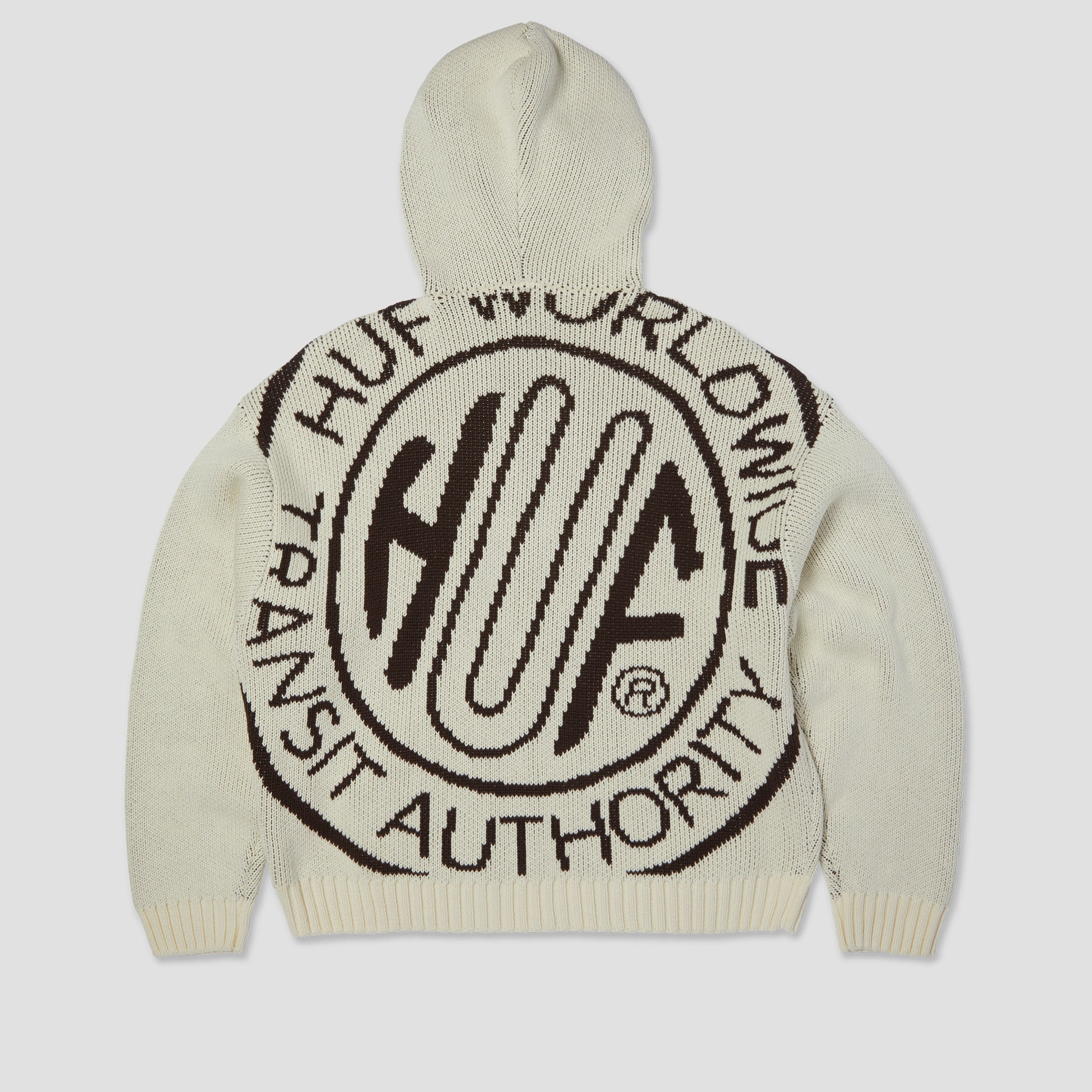 HUF Token Zip Hooded Sweater Crew Bleach