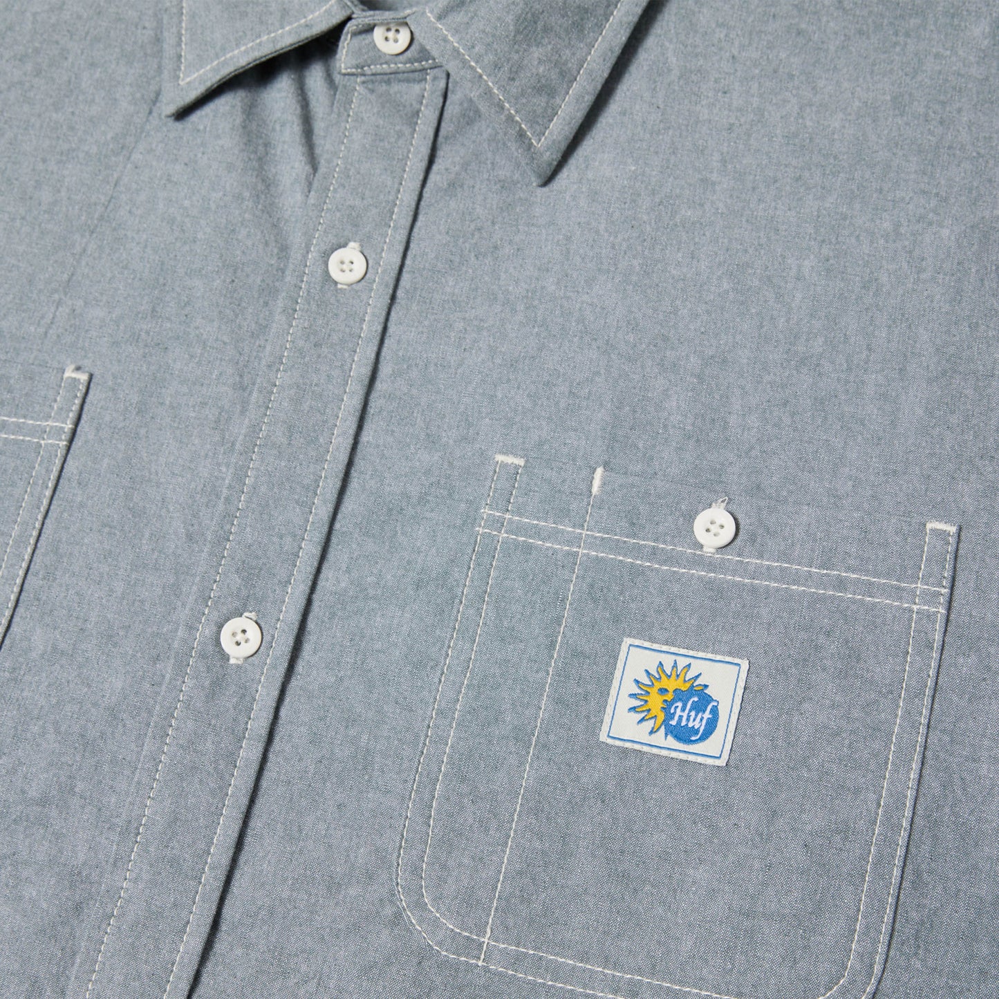 HUF Total Eclipse Chambray Shirt Light Blue