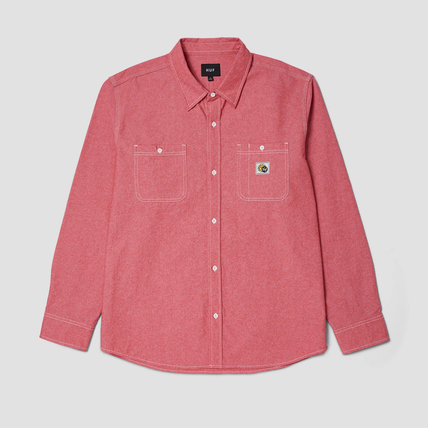 HUF Total Eclipse Chambray Shirt Red