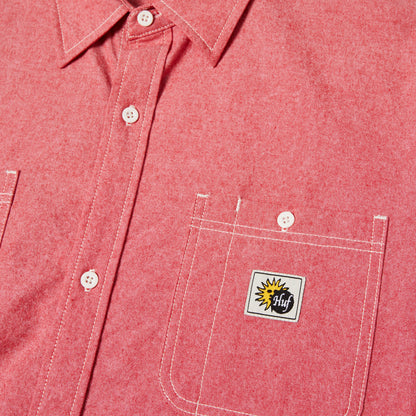 HUF Total Eclipse Chambray Shirt Red