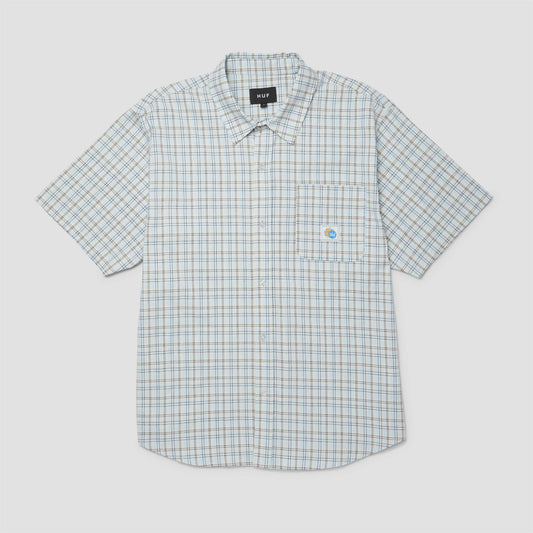 HUF Total Eclipse Shortsleeve Plaid Shirt Light Blue