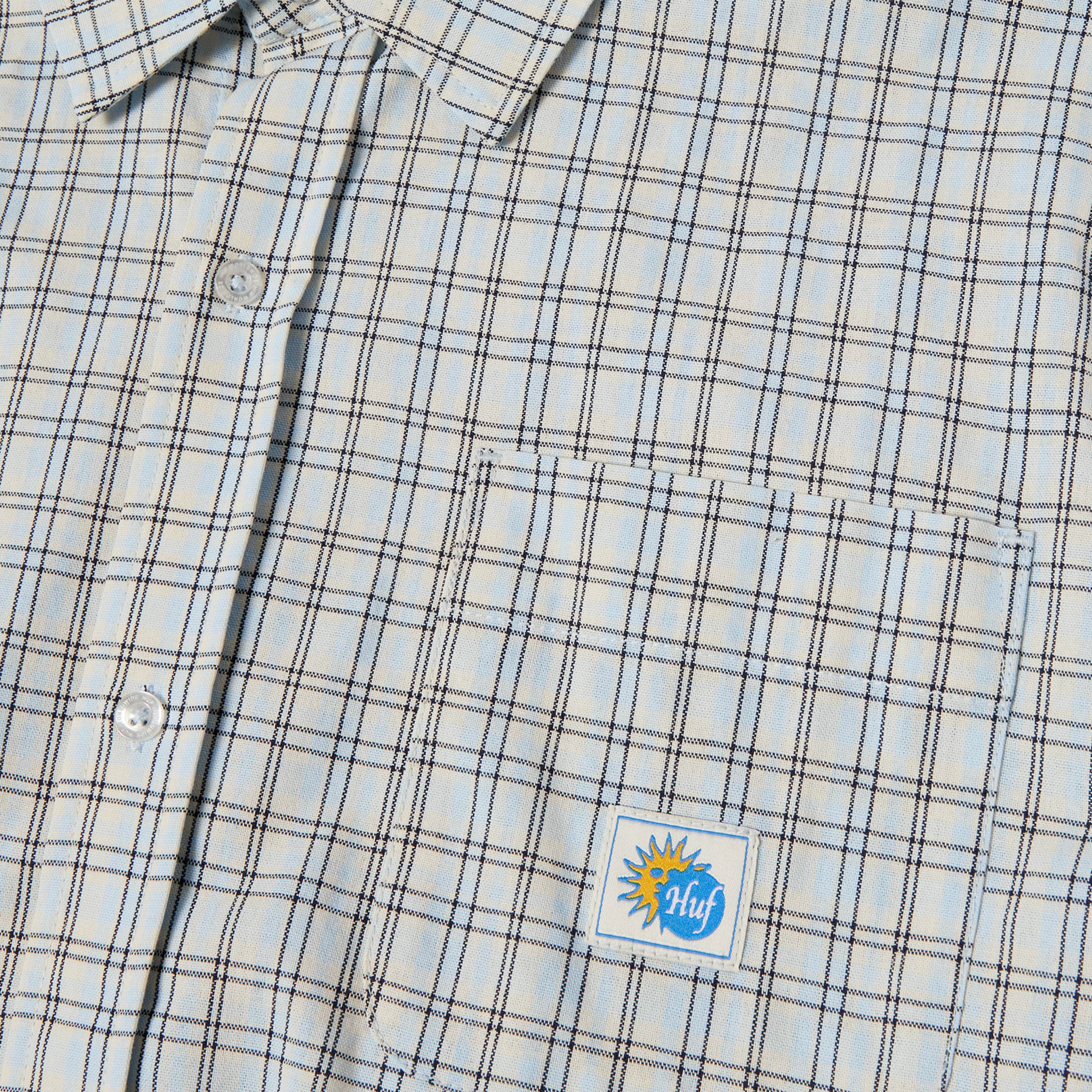 HUF Total Eclipse Shortsleeve Plaid Shirt Light Blue