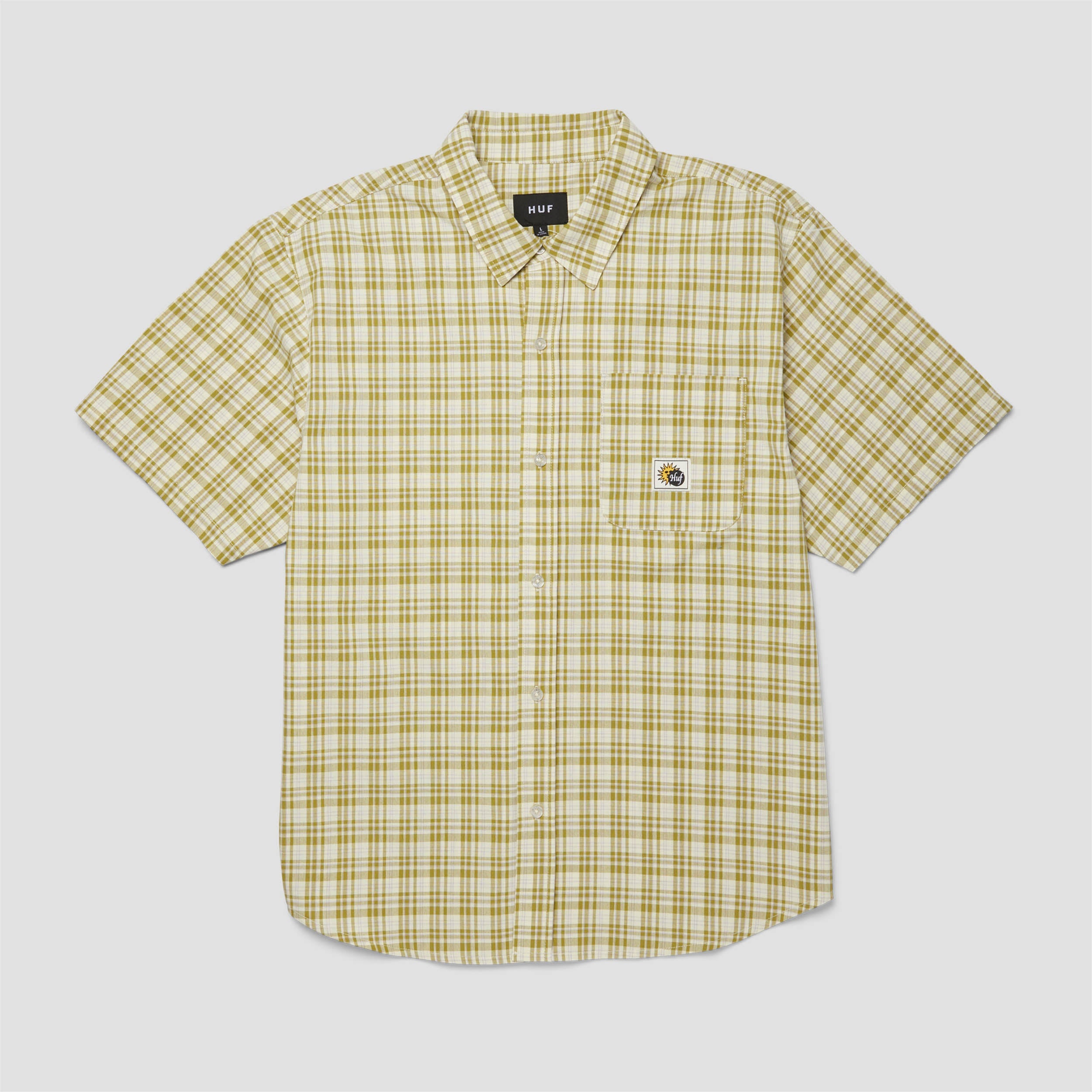 HUF Total Eclipse Shortsleeve Plaid Shirt Mustard
