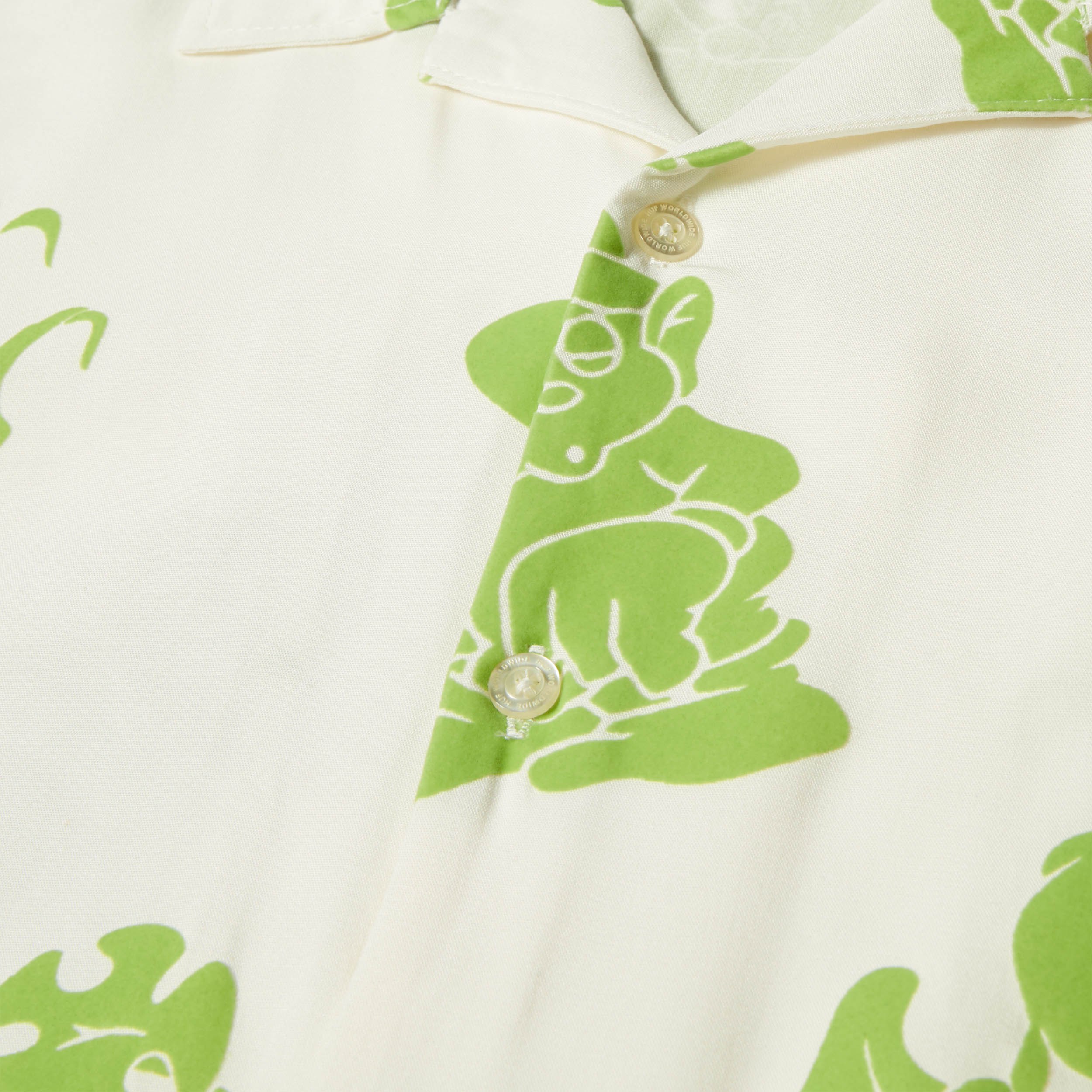 Huf Trip Flocked Shortsleeve Resort Shirt White