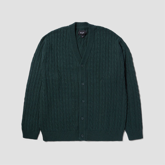 HUF TT Jacquard Cardigan Hunter Green