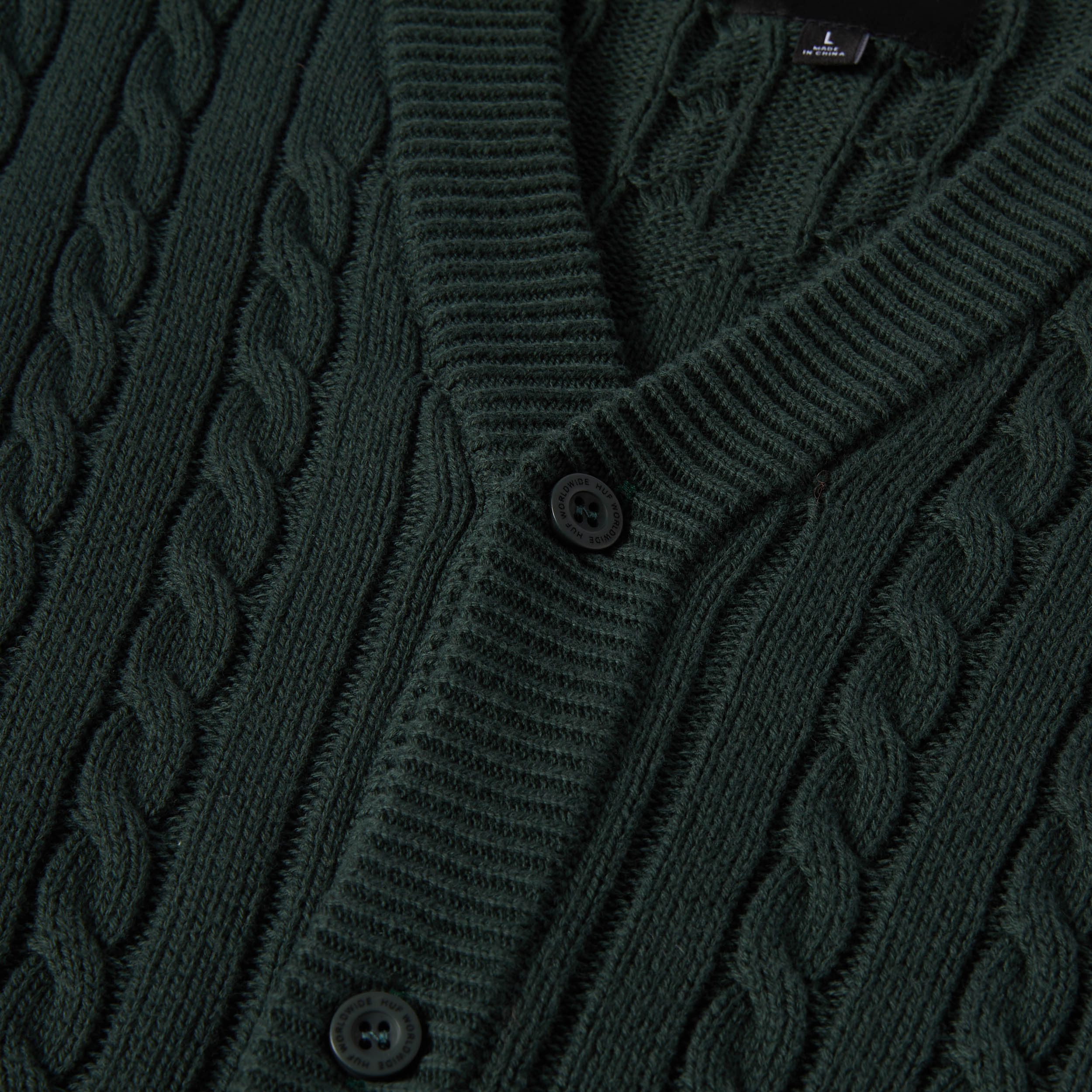 HUF TT Jacquard Cardigan Hunter Green